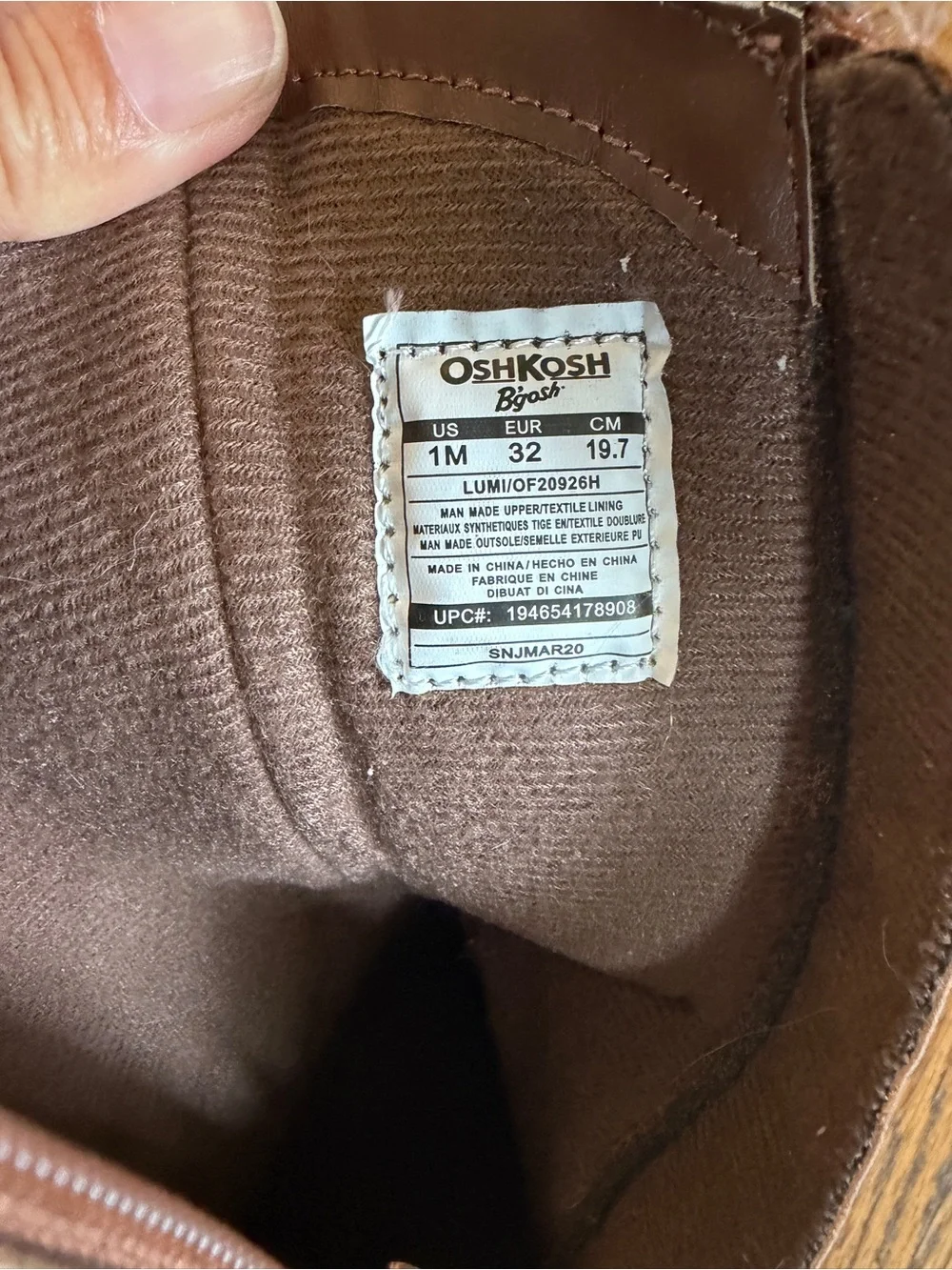 Girls Brown Tall Boots Size 1
